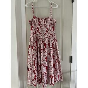 BERNIE DEXTER Paris Red Dress Retro Rockabilly Pin Up 50s XL Pockets Floral